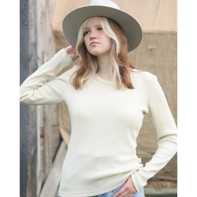 Knitted merino wool jumper for women - Green Rose